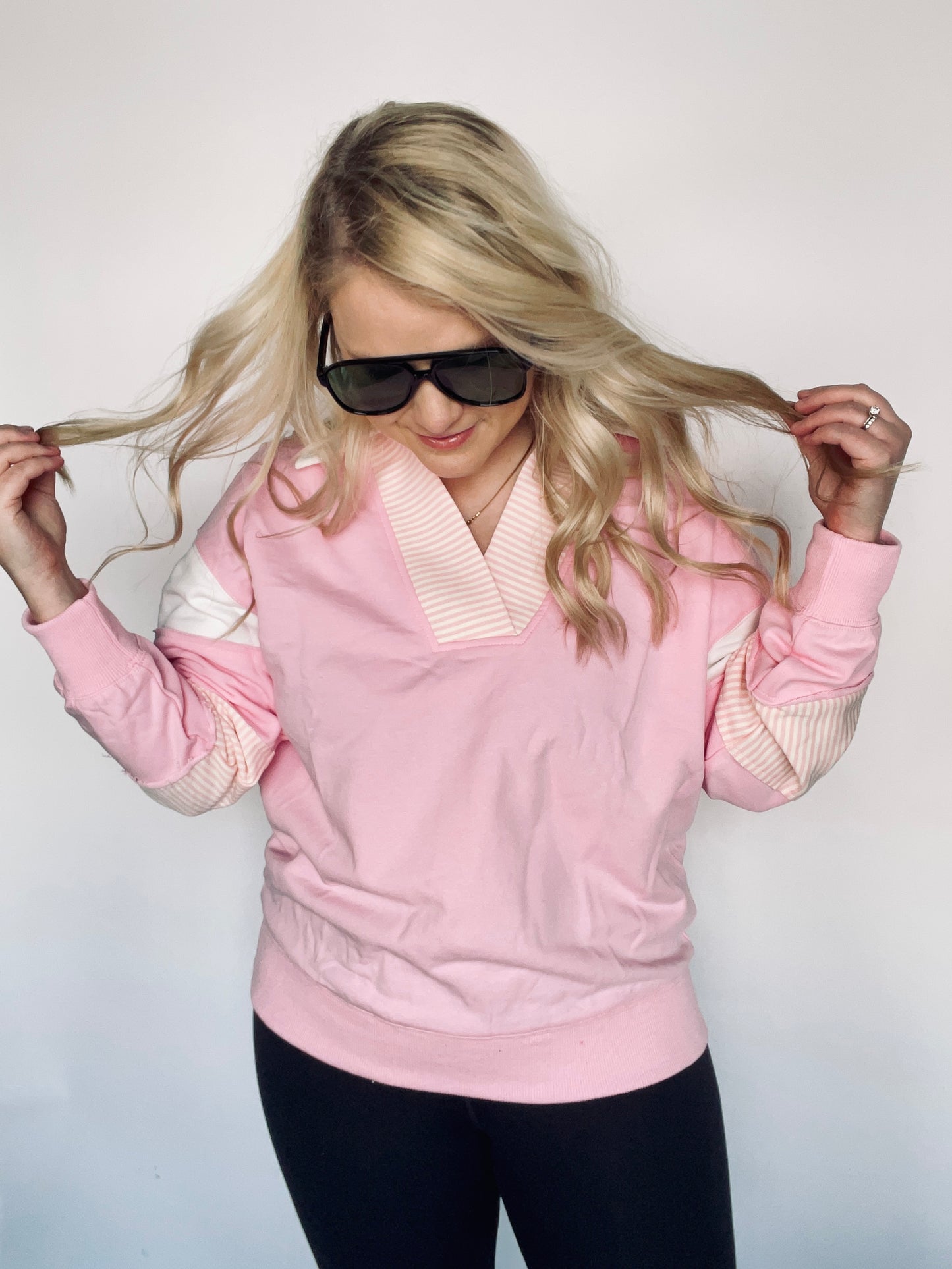 springy pink pullover