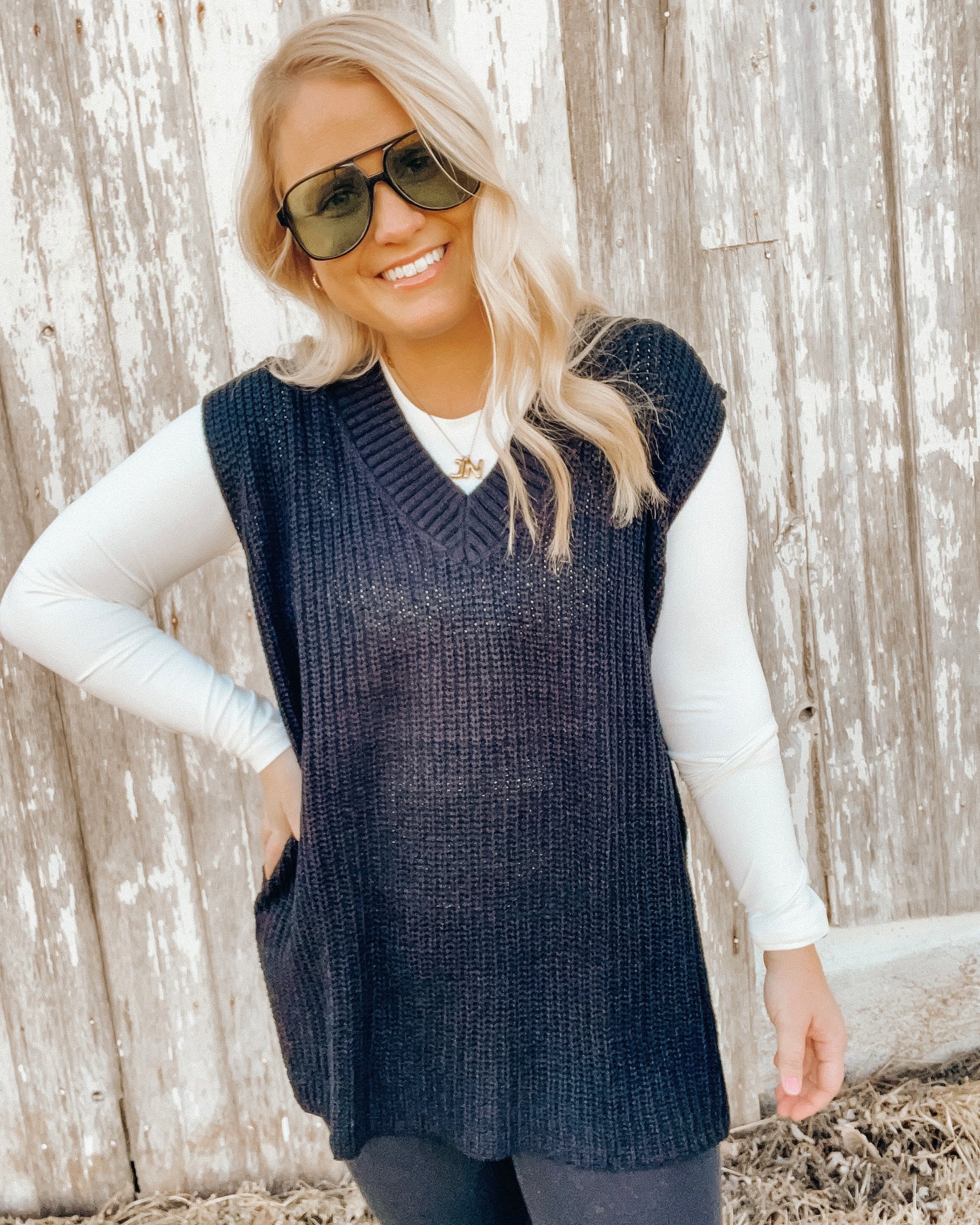 classy black sweater vest