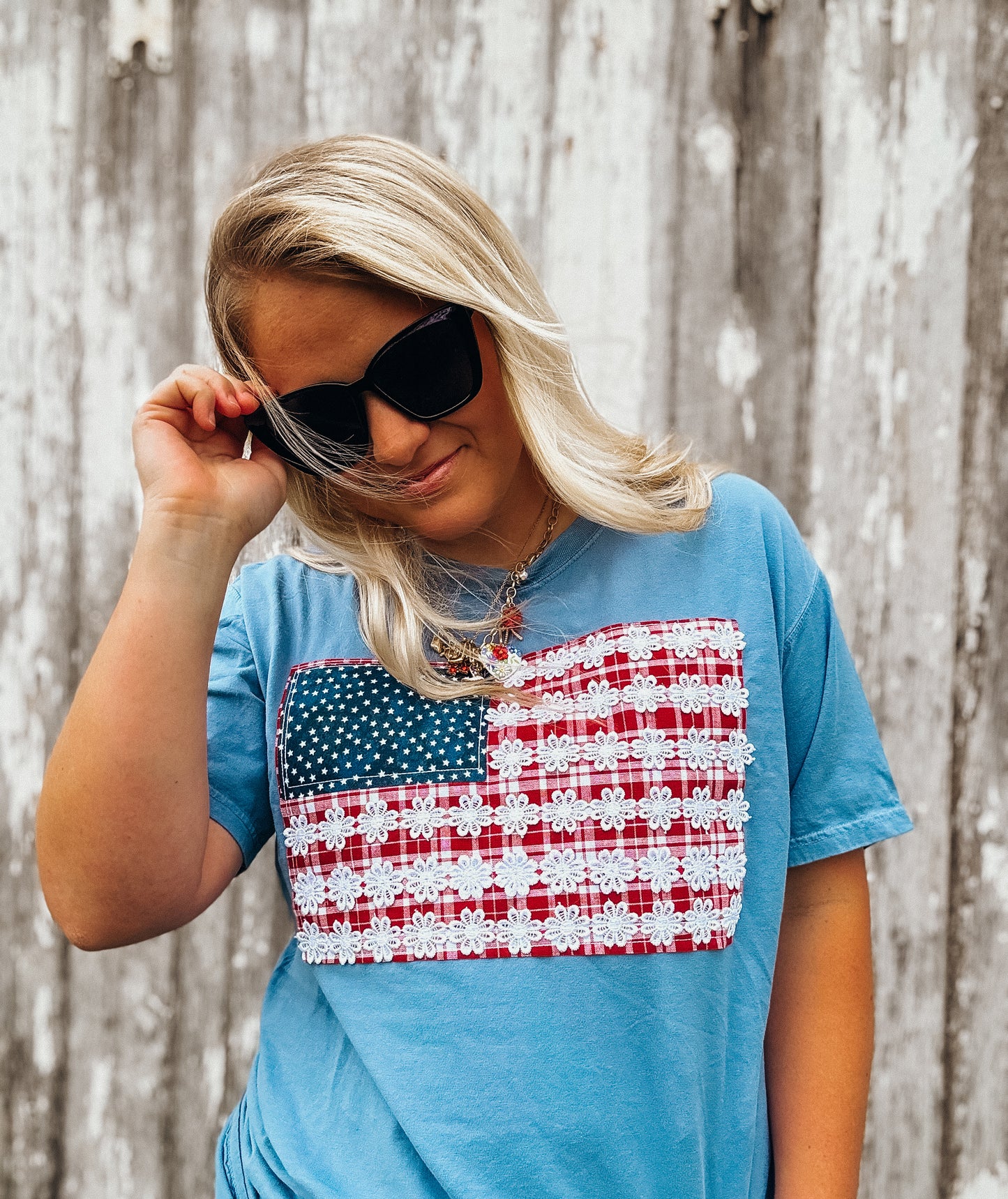 quilted flag tee