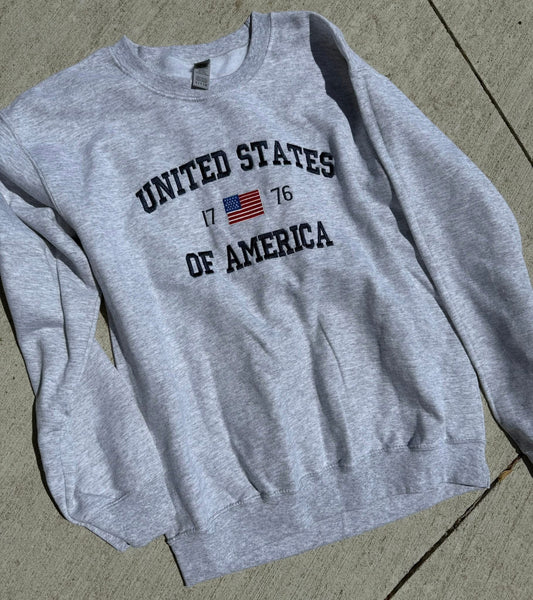 Embroidered USA crew