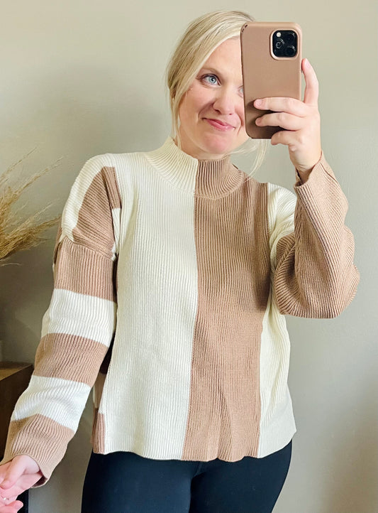 Neutral Block Sweater