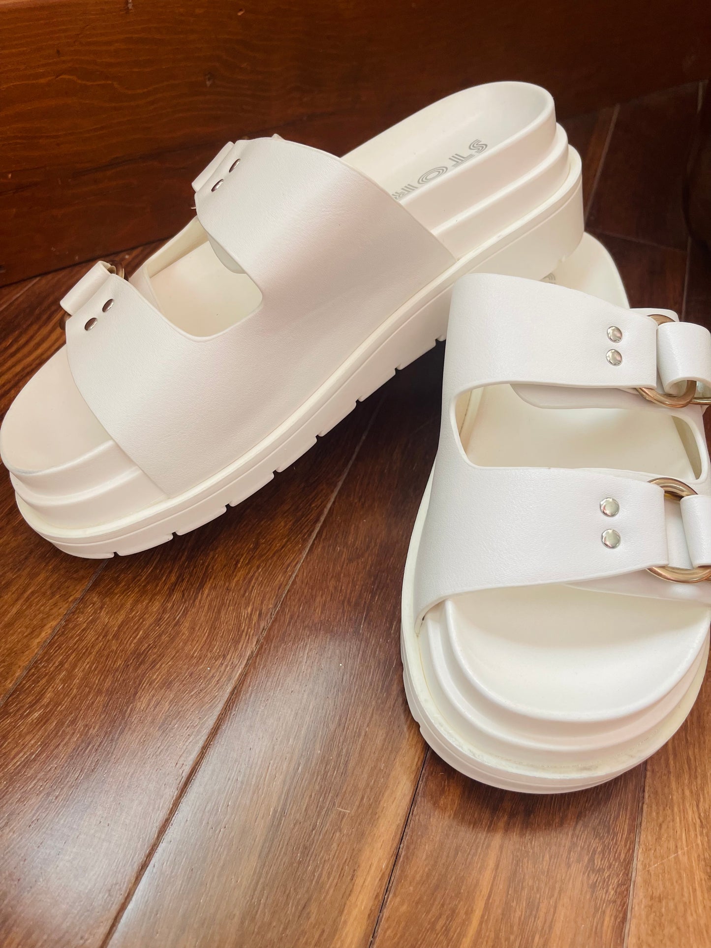 Flatform Sandals- White